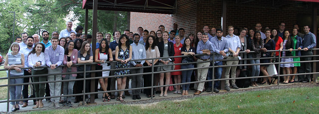 students and faculty at annual retreat